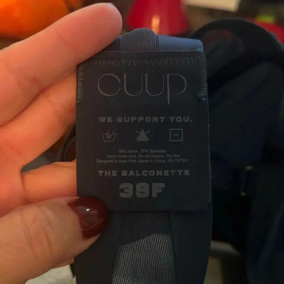 NWT CUUP The Balconette Mesh in Ocean Size 38F - Picture 3 of 5